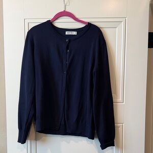 Grace Karin Men's Dark Navy Button-Front Cardigan